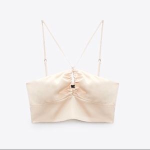 Silky champange zara cropped top
